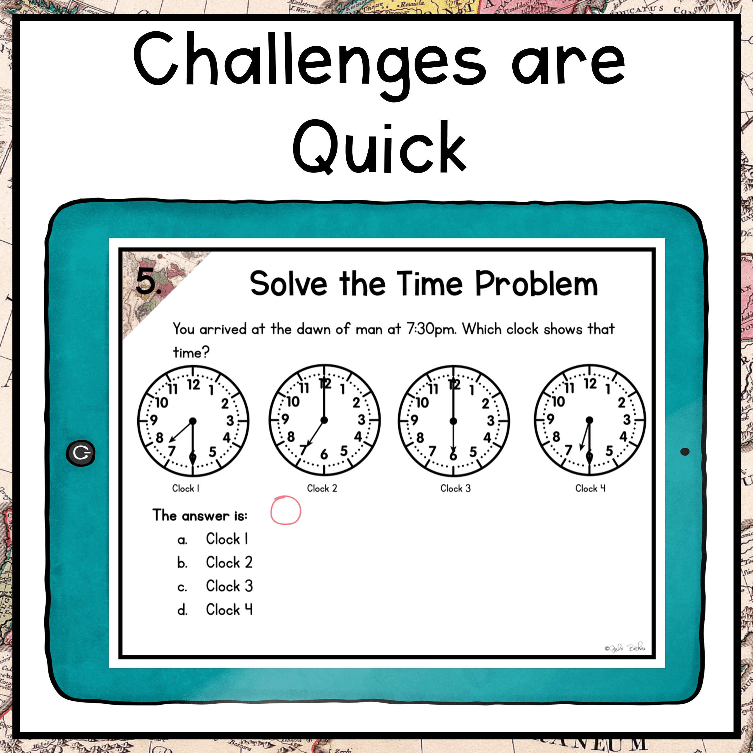 Telling Time to the Nearest 5 Minutes - 2nd Grade Math Escape Room & Webscape™ - Image 7