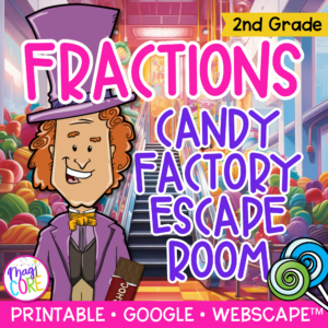 Fractions Candy Factory Math Escape Room & Webscape™ - 2nd Grade