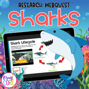 Sharks WebQuest Digital Video Lesson Activity - Lifecycle Habitat Diet Ecosystem