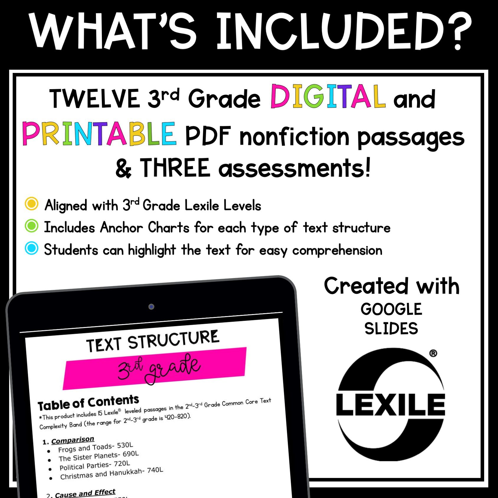 Text Structure in Nonfiction Skill Pack Bundle – RI.3.8 – Print & Digital - Image 9