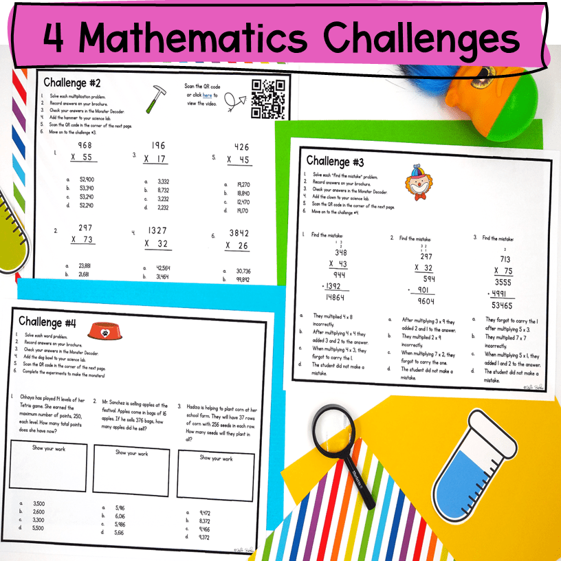 Multi-Digit Multiplication Fluency Standard Algorithm Escape Room 5th Grade - Image 2