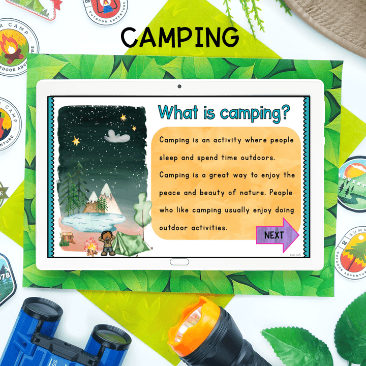 Virtual Field Trip Camping Trip 1st Grade Google Slides & Seesaw Themed Activity - Image 2