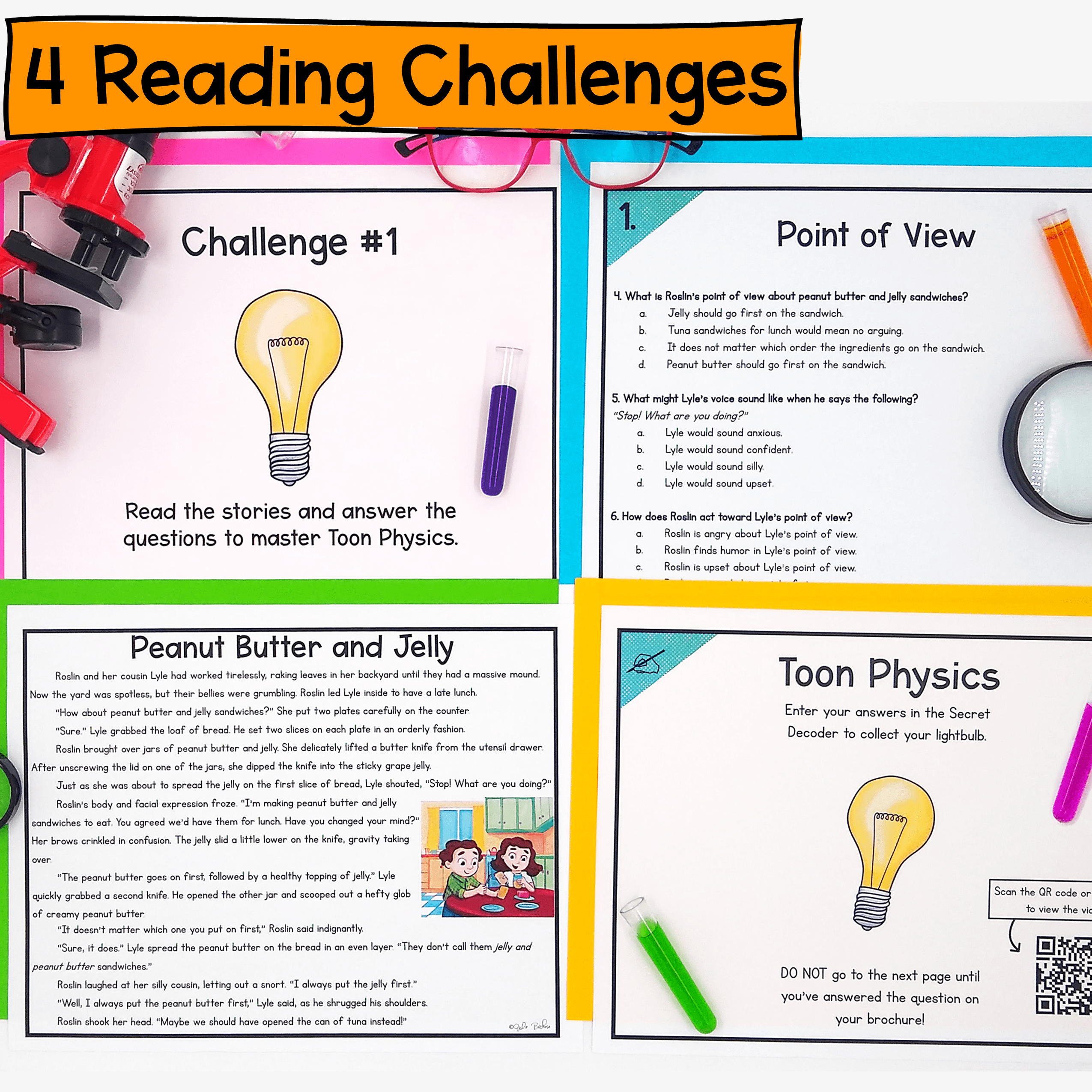 Point of View Fiction Cartoon Reading Escape Room & Webscape 4th 5th Grade ELA - Image 2