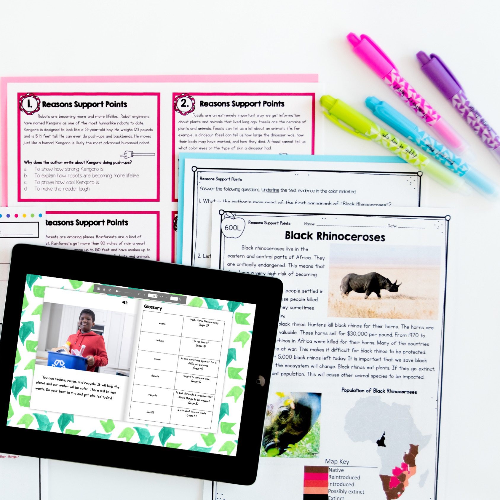 Guided Reading Packet: Reasons Support Points - 2nd Grade RI.2.8 - Printable & Digital - Image 3