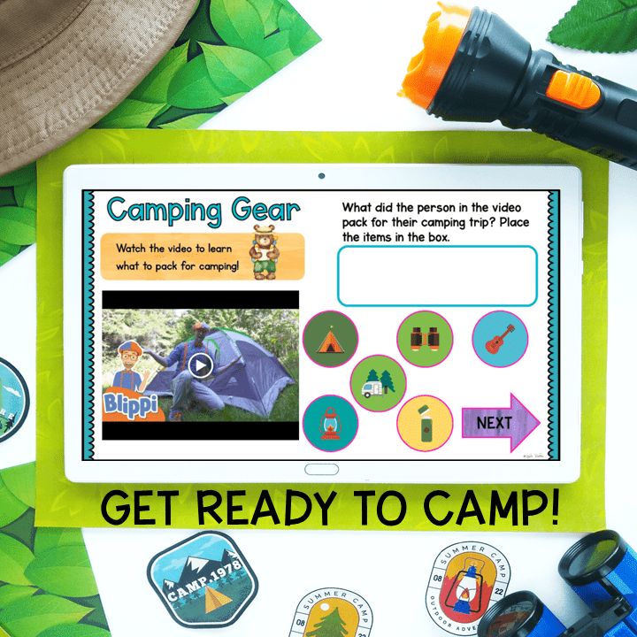 Virtual Field Trip Camping Trip 1st Grade Google Slides & Seesaw Themed Activity - Image 3