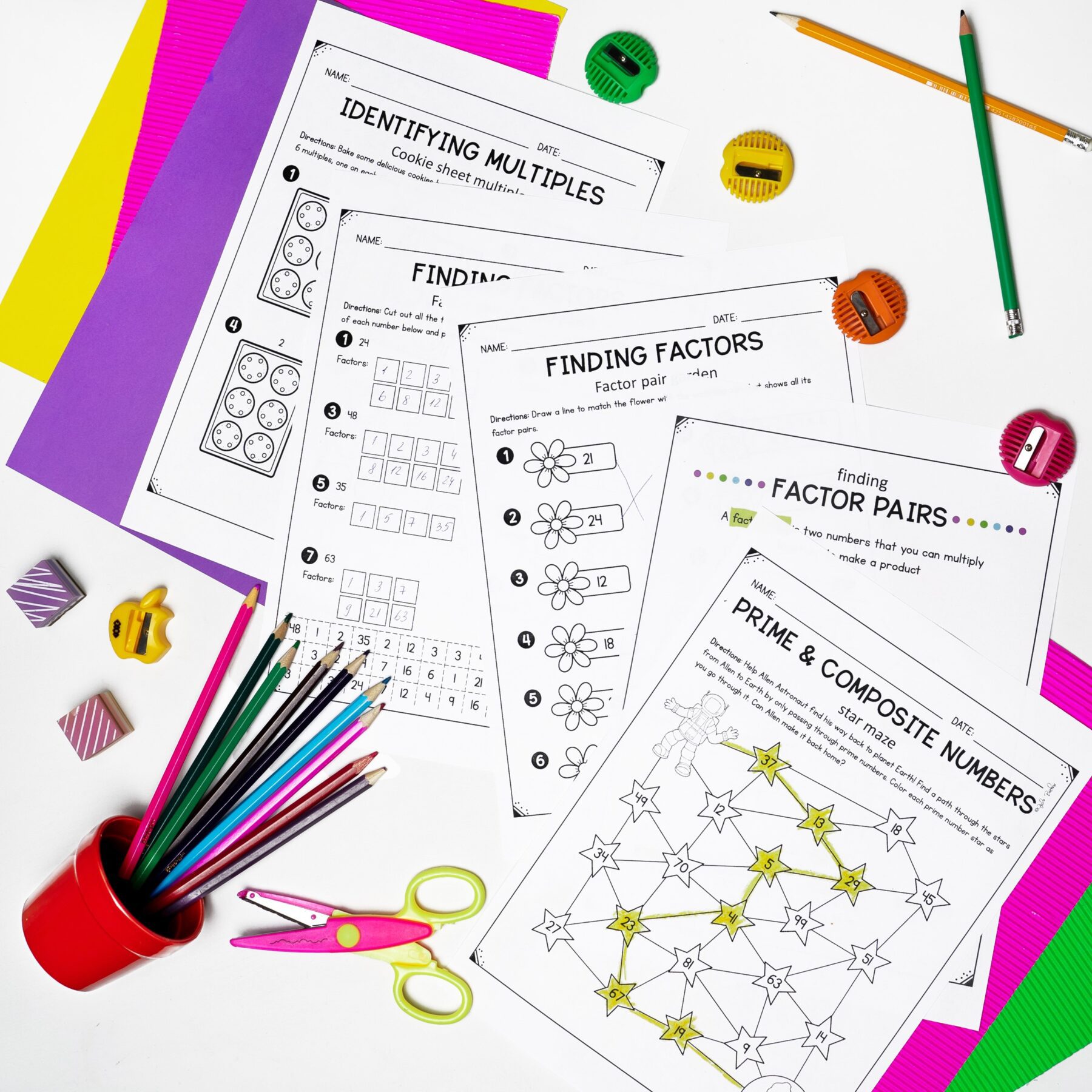 Factors, Multiples, Prime & Composite - 4th Grade Math Print & Digital 4.OA.B.4 - Image 3
