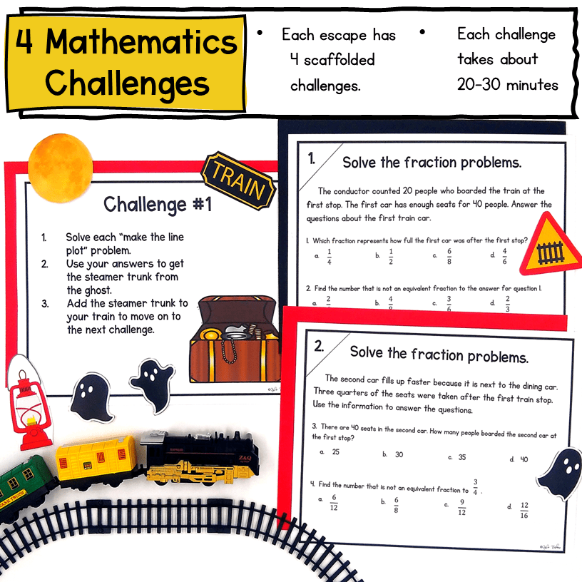 4th Grade Math Escape Room & Webscape Bundle - Printable & Digital Activities - Image 3
