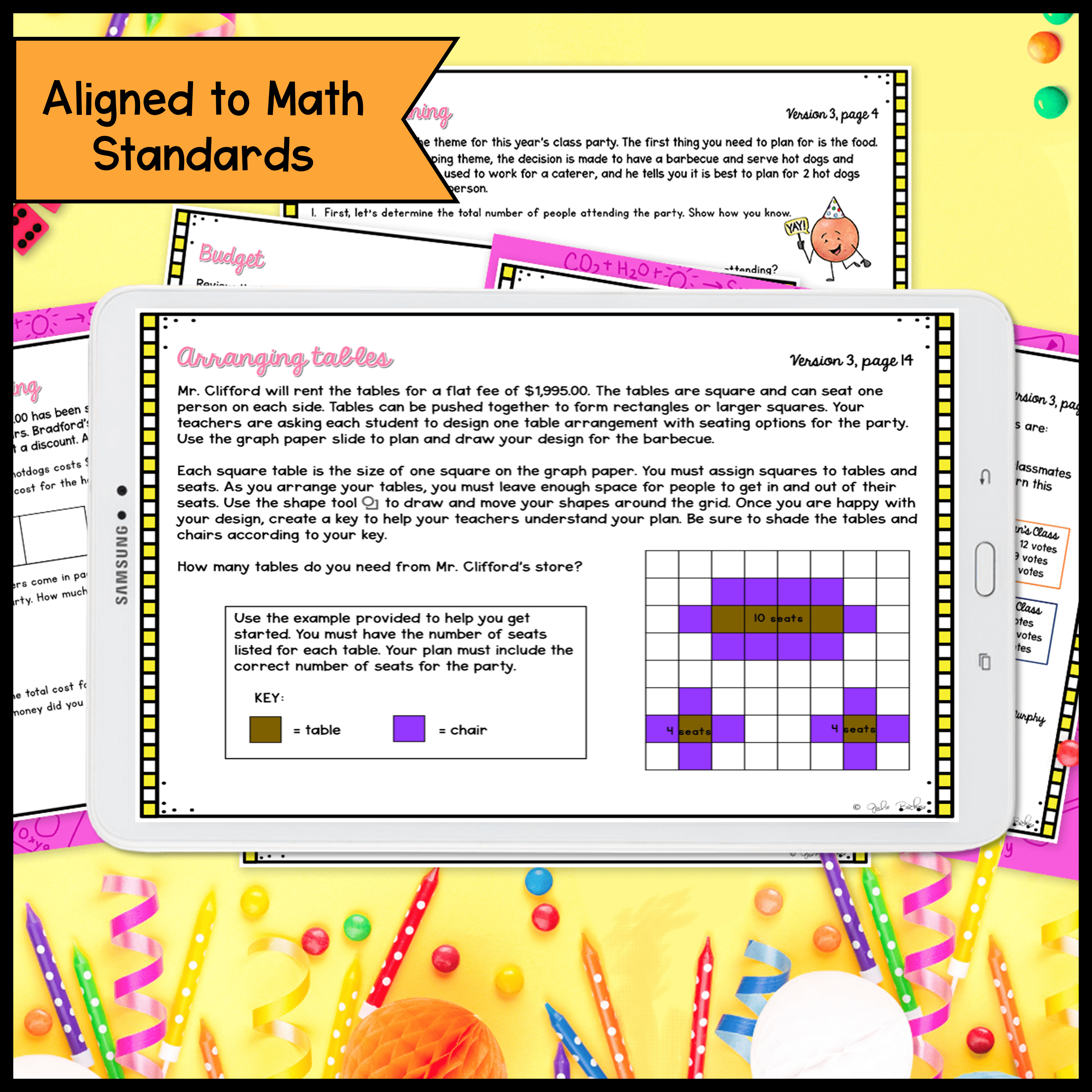 End of the Year Activities - Plan an End of Year Class Party 5th Grade Math PBL - Image 3