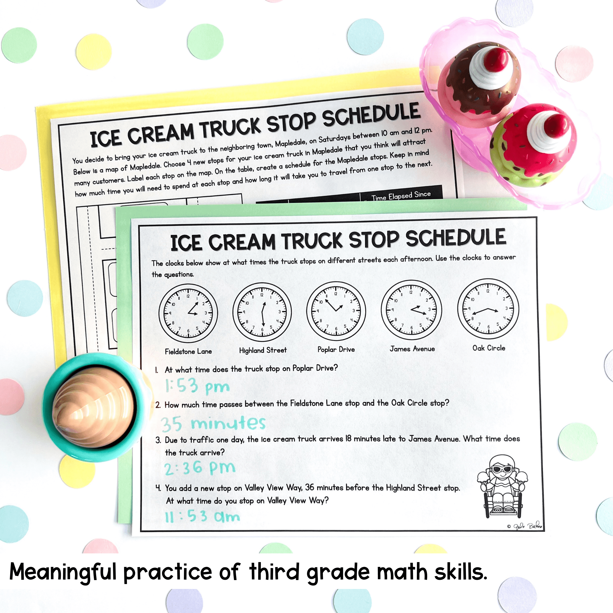 3rd Grade Math PBL Ice Cream Project Based Learning Multiplication Measurement - Image 3