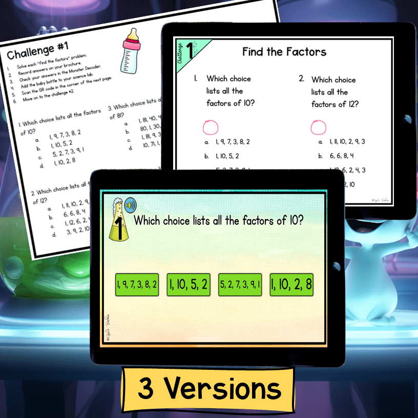 Factor Pairs & Multiples Prime & Composite Number Escape Room Webscape 4th Grade - Image 4