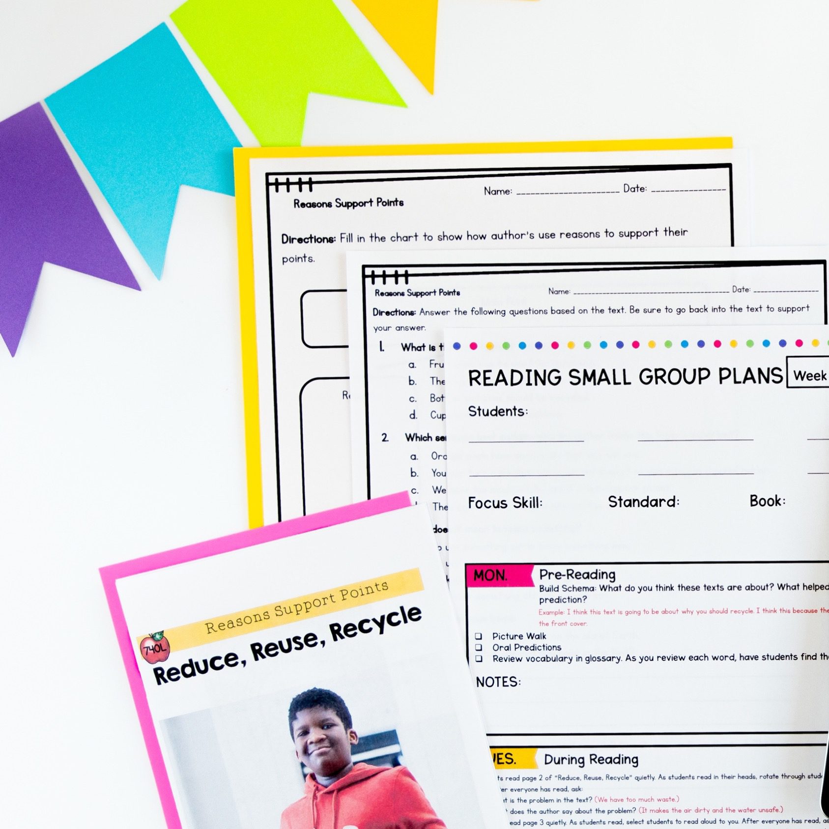 Guided Reading Packet: Reasons Support Points - 2nd Grade RI.2.8 - Printable & Digital - Image 4