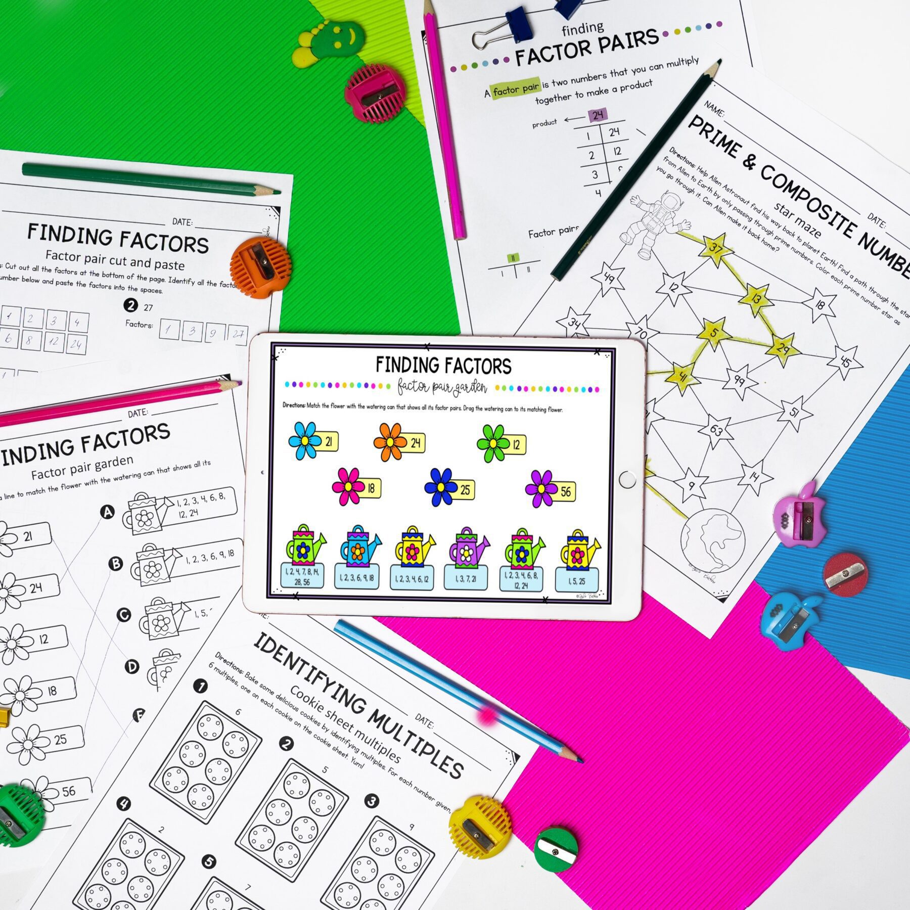 Factors, Multiples, Prime & Composite - 4th Grade Math Print & Digital 4.OA.B.4 - Image 4