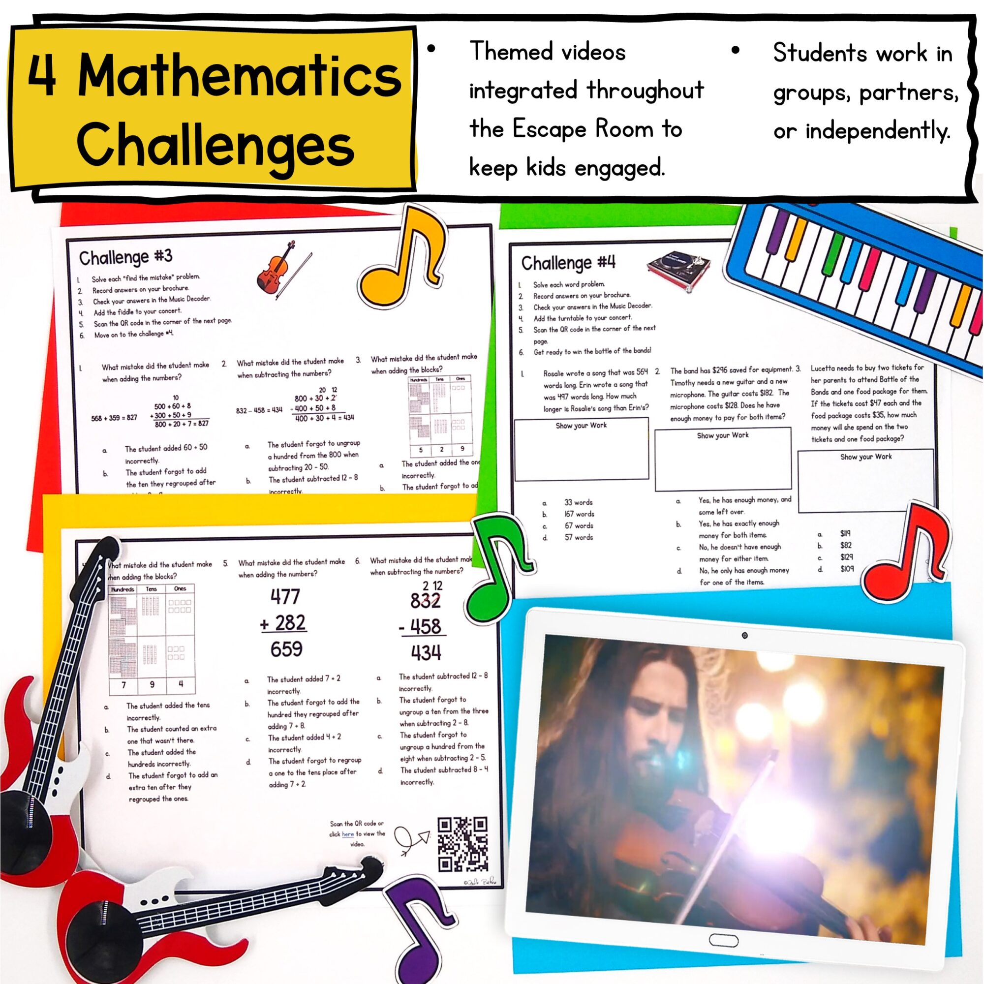 2nd Grade Math Escape Room & Webscape Bundle - Printable & Digital Activities - Image 4