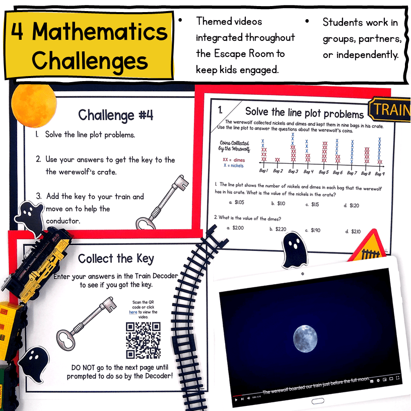 4th Grade Math Escape Room & Webscape Bundle - Printable & Digital Activities - Image 4