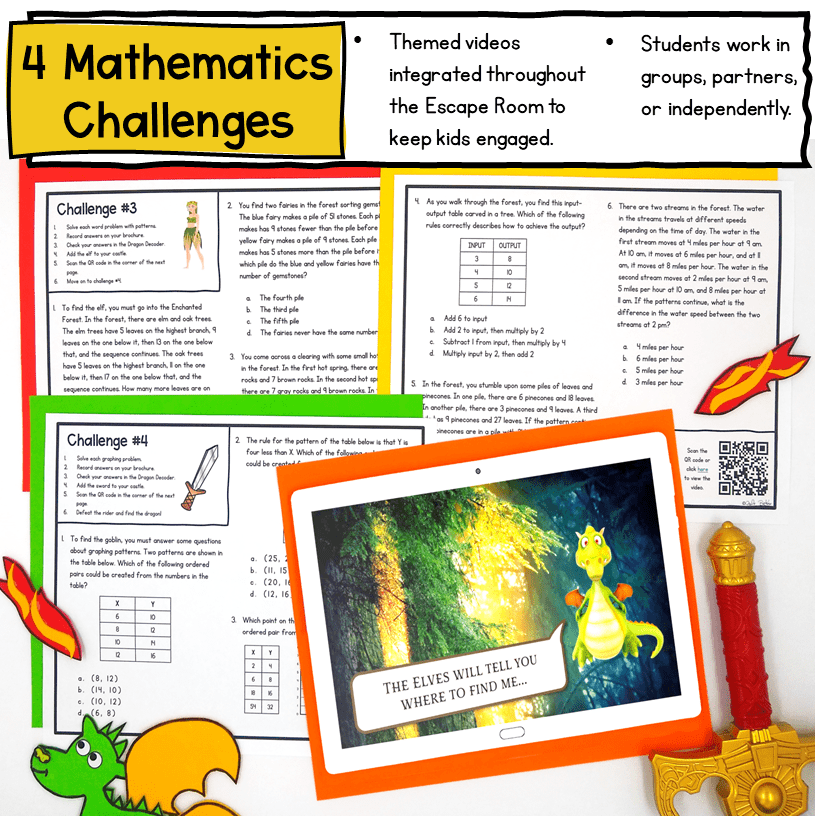 5th Grade Math Escape Room & Webscape Bundle - Printable & Digital Activities - Image 4