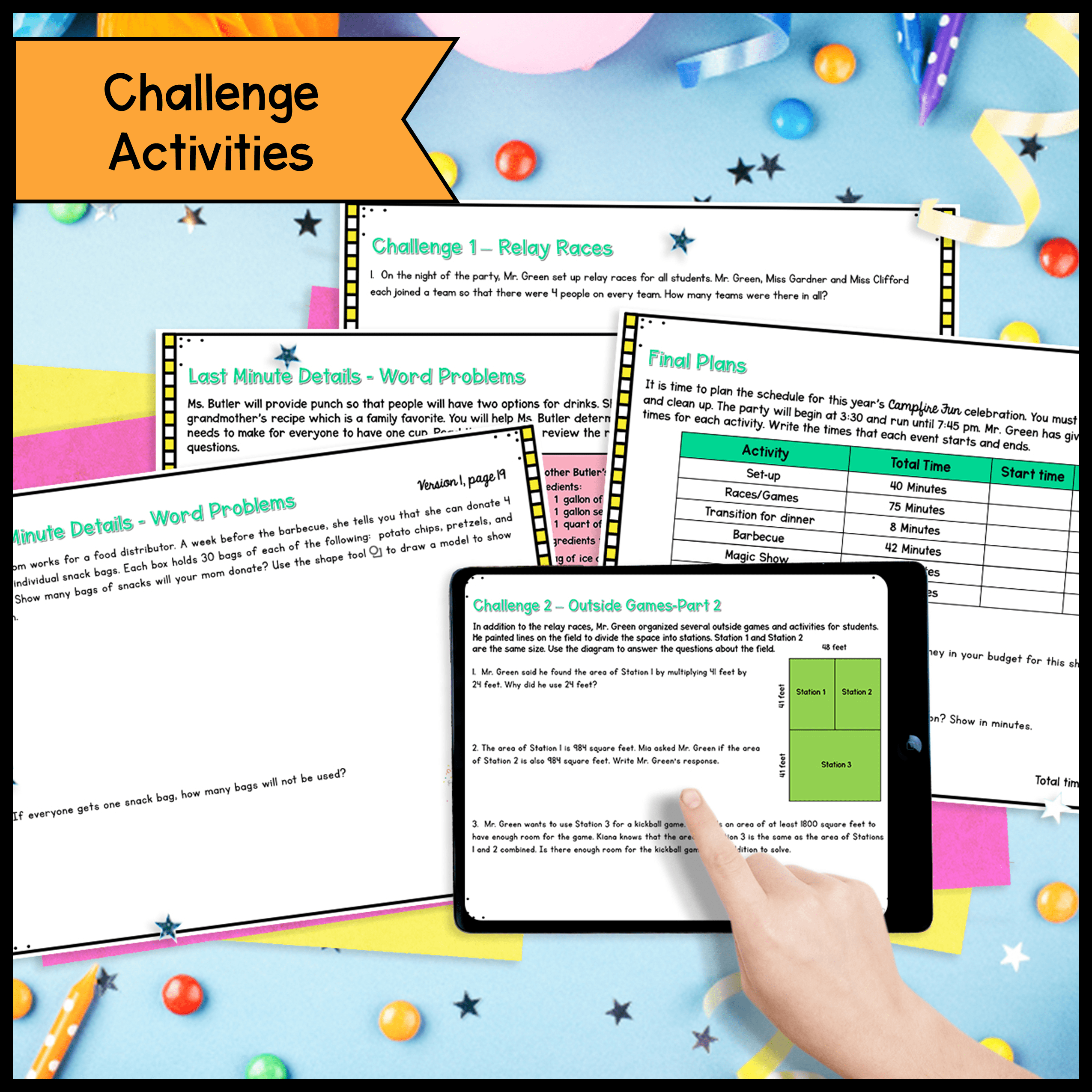 End of the Year Activities - 3rd Grade End of Year Class Party Math PBL - Image 4