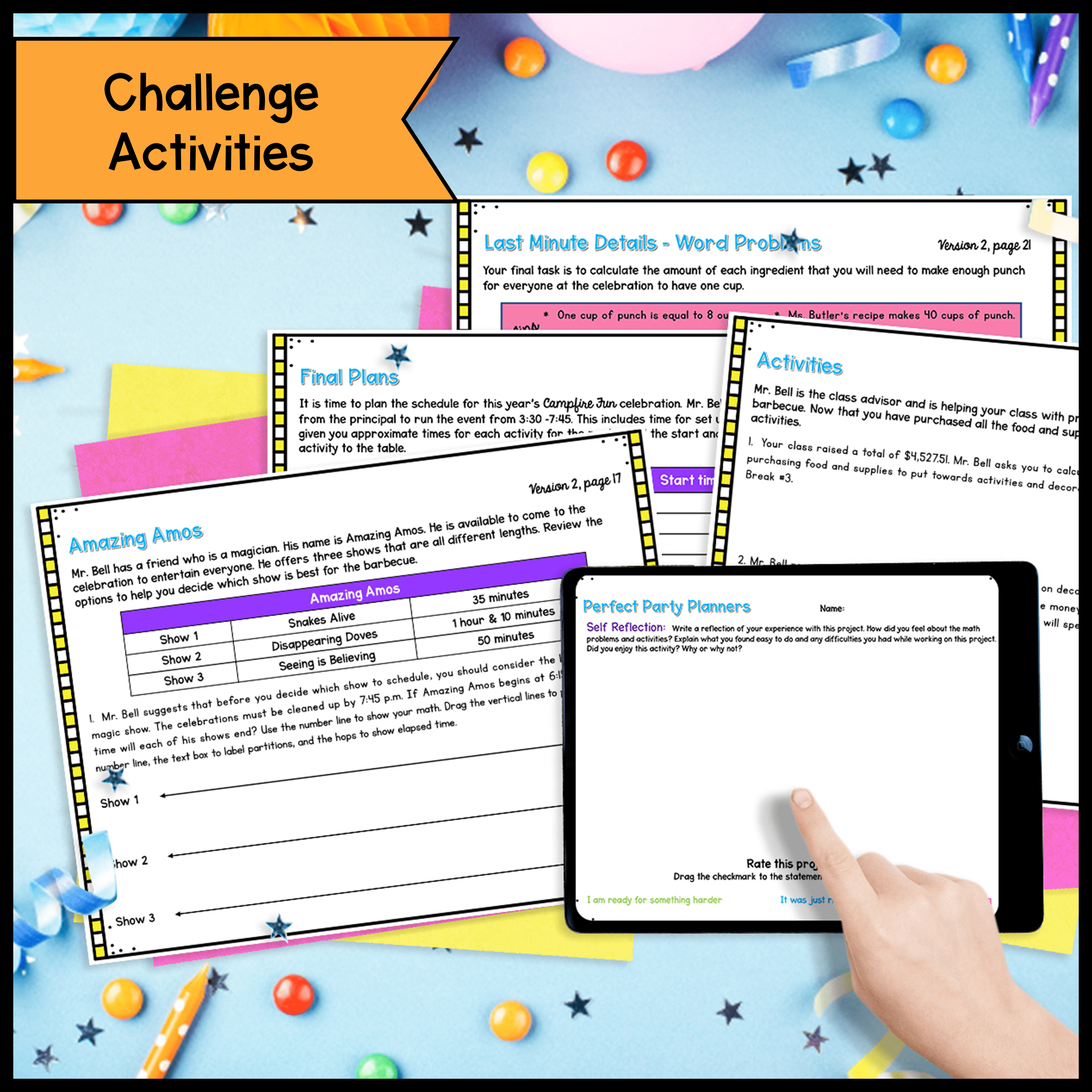 End of the Year Activities - Plan an End of Year Class Party 4th Grade Math PBL - Image 4