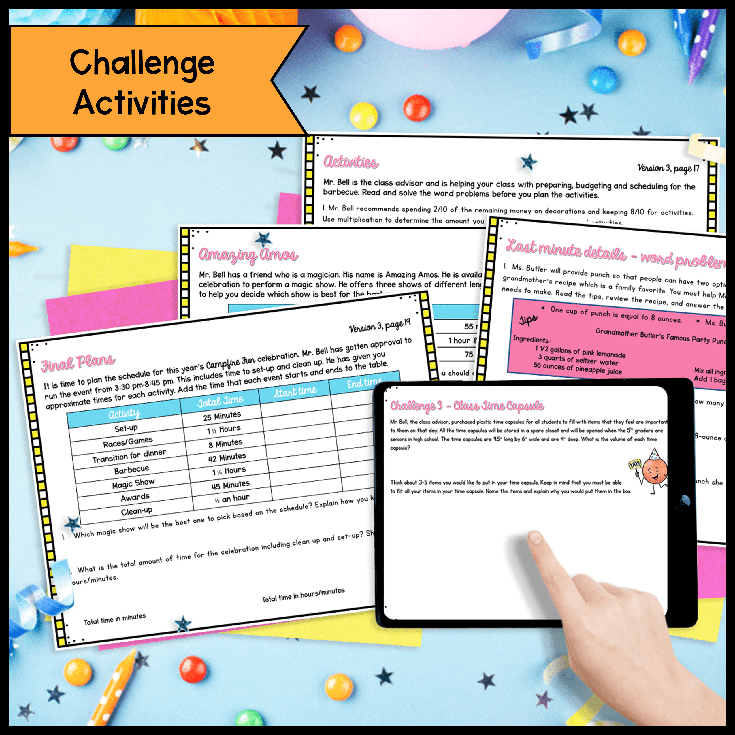End of the Year Activities - Plan an End of Year Class Party 5th Grade Math PBL - Image 4