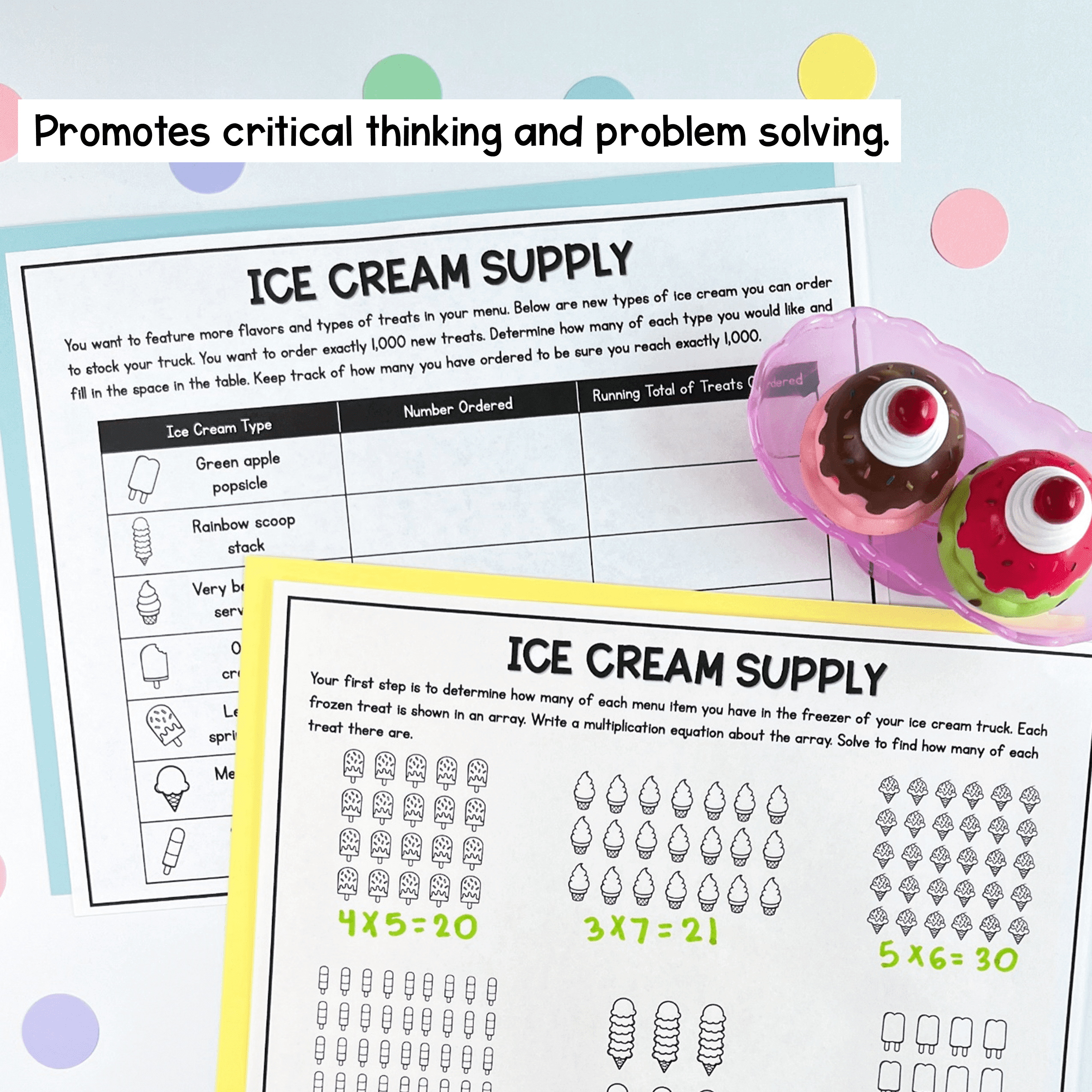 3rd Grade Math PBL Ice Cream Project Based Learning Multiplication Measurement - Image 4