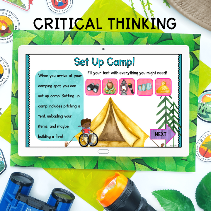 Virtual Field Trip Camping Trip 1st Grade Google Slides & Seesaw Themed Activity - Image 5