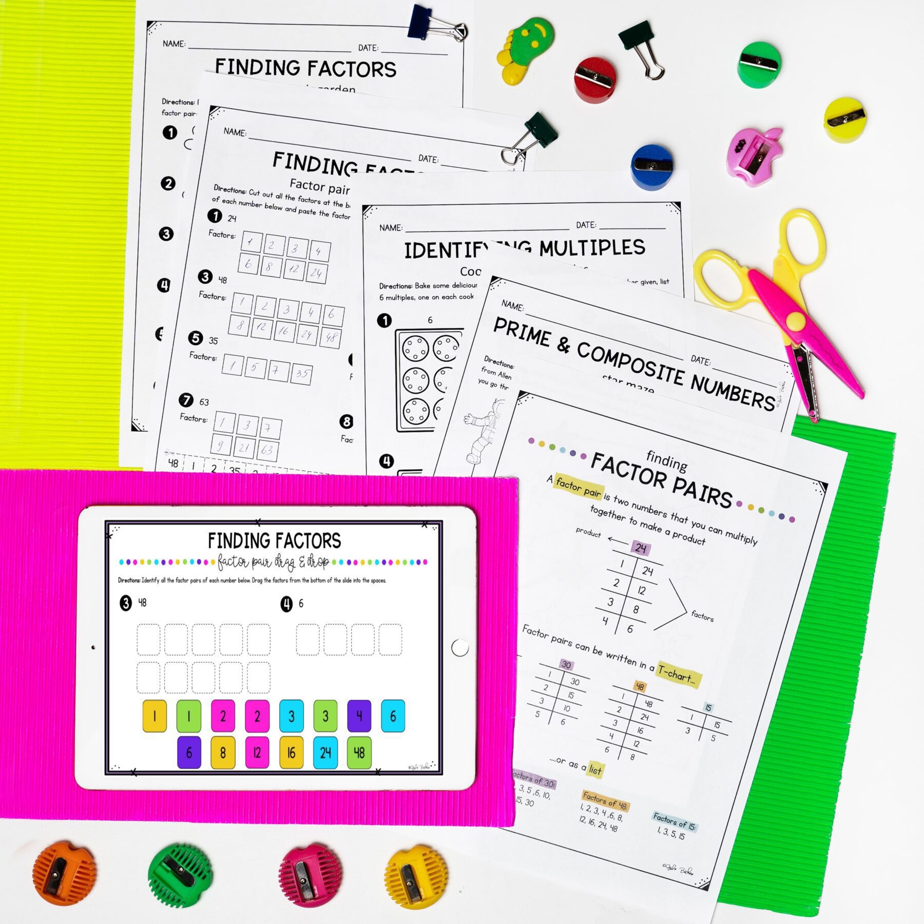 Factors, Multiples, Prime & Composite - 4th Grade Math Print & Digital 4.OA.B.4 - Image 5