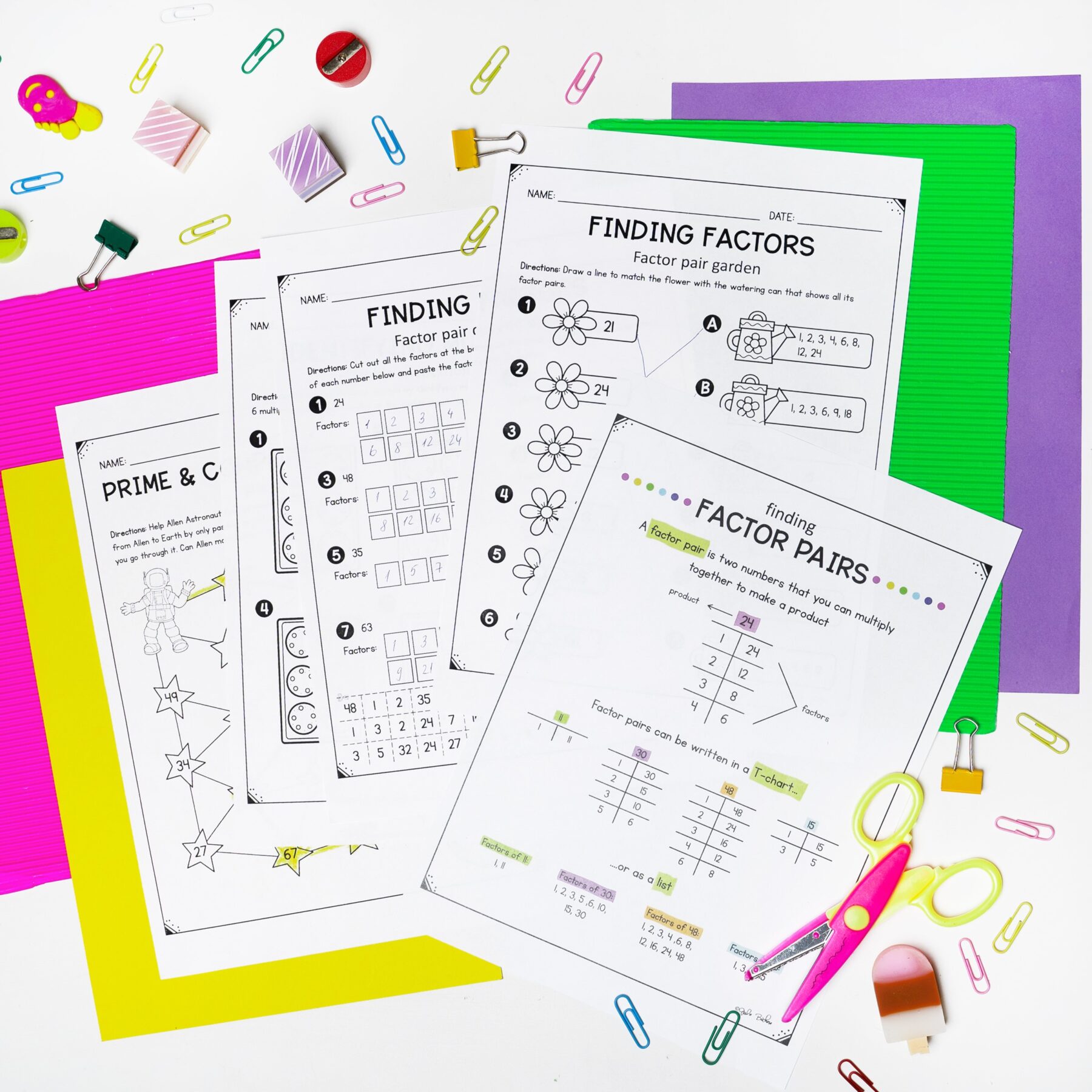 Factors, Multiples, Prime & Composite - 4th Grade Math Print & Digital 4.OA.B.4 - Image 6