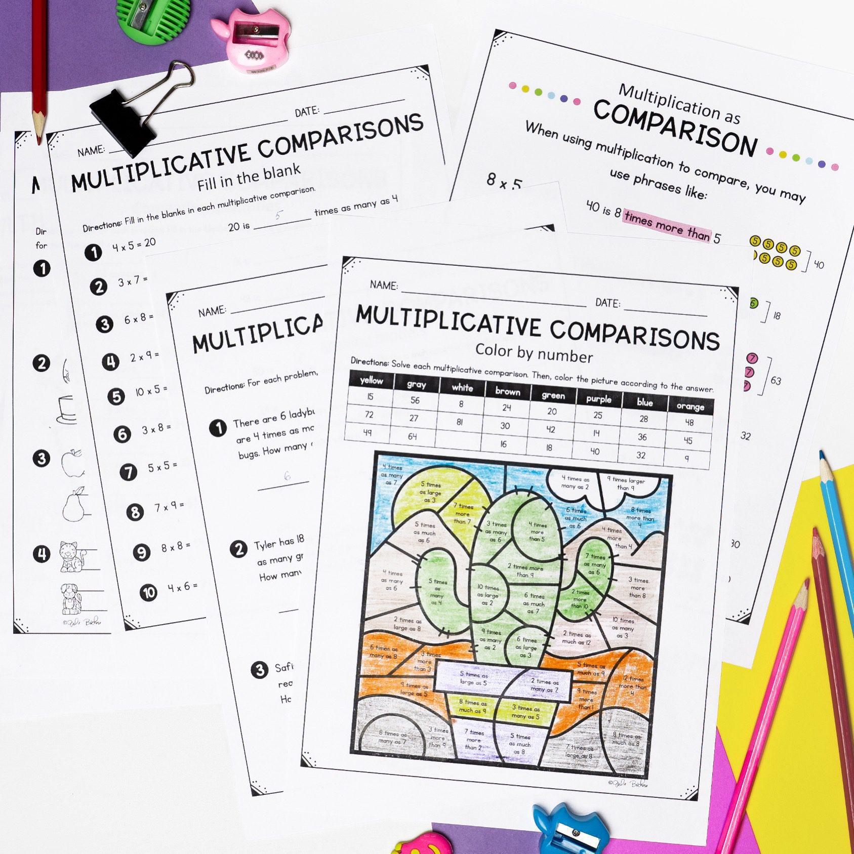 Multiplicative Comparisons - 4th Grade Math - Print & Digital - 4.OA.A.1 - Image 6