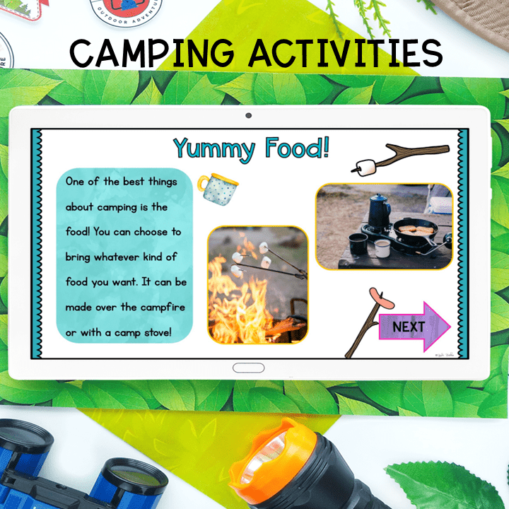 Virtual Field Trip Camping Trip 1st Grade Google Slides & Seesaw Themed Activity - Image 7