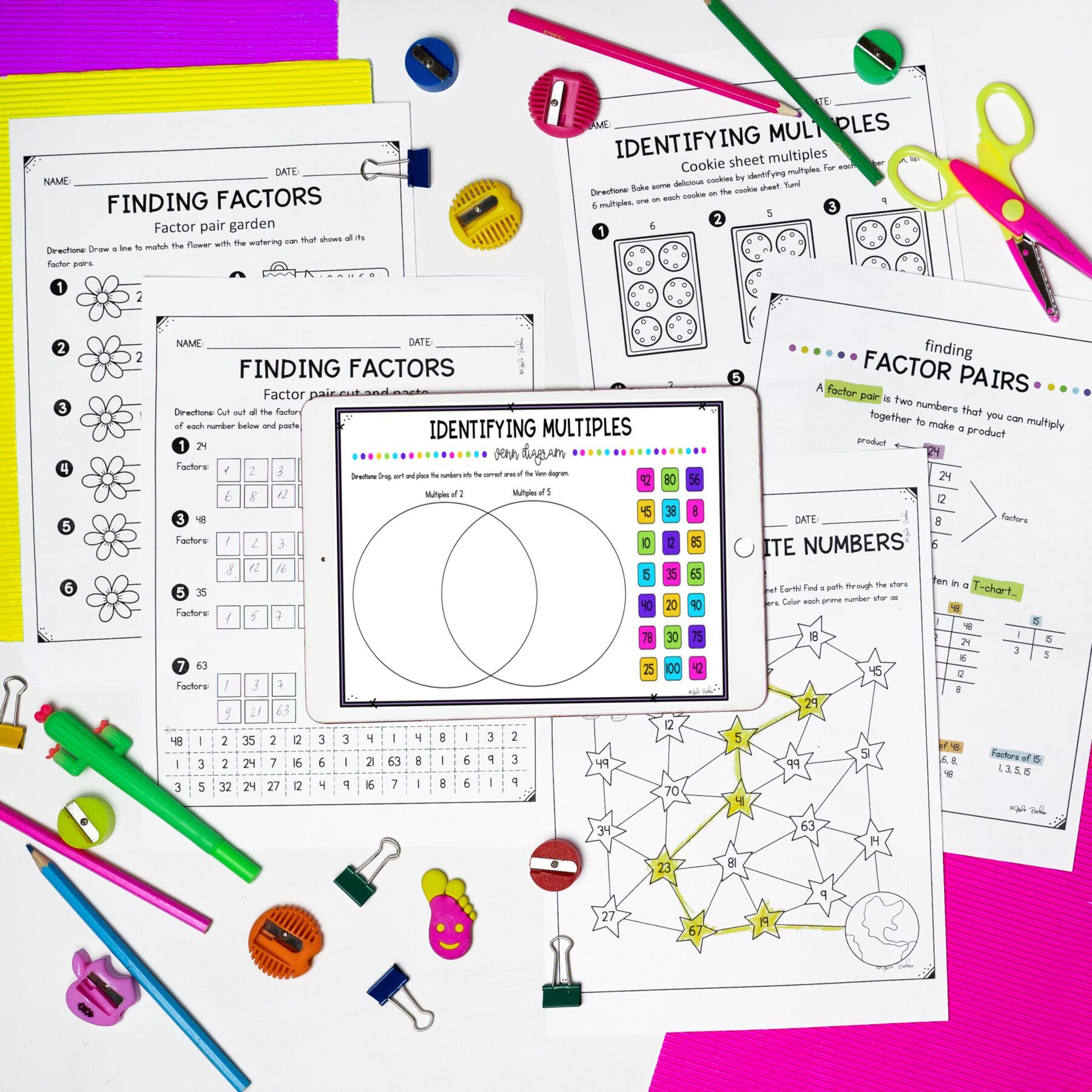 Factors, Multiples, Prime & Composite - 4th Grade Math Print & Digital 4.OA.B.4 - Image 7