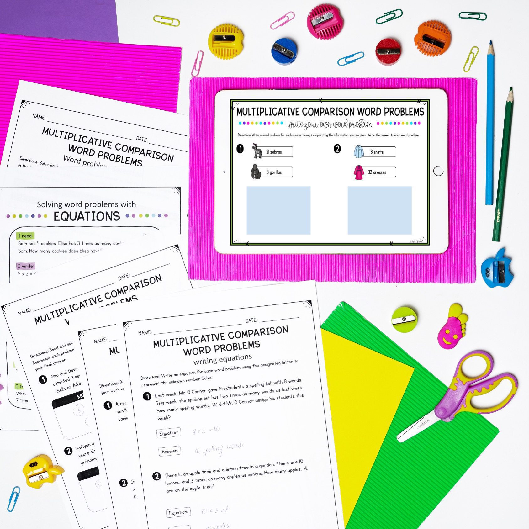 Multiplicative Comparison Word Problems - 4th Grade - Print & Digital - 4.OA.A.2 - Image 7