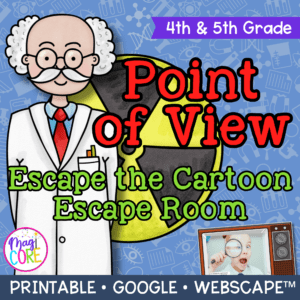 Point of View in Fiction Cartoon Escape Room & Webscape™ - 4th & 5th Grade