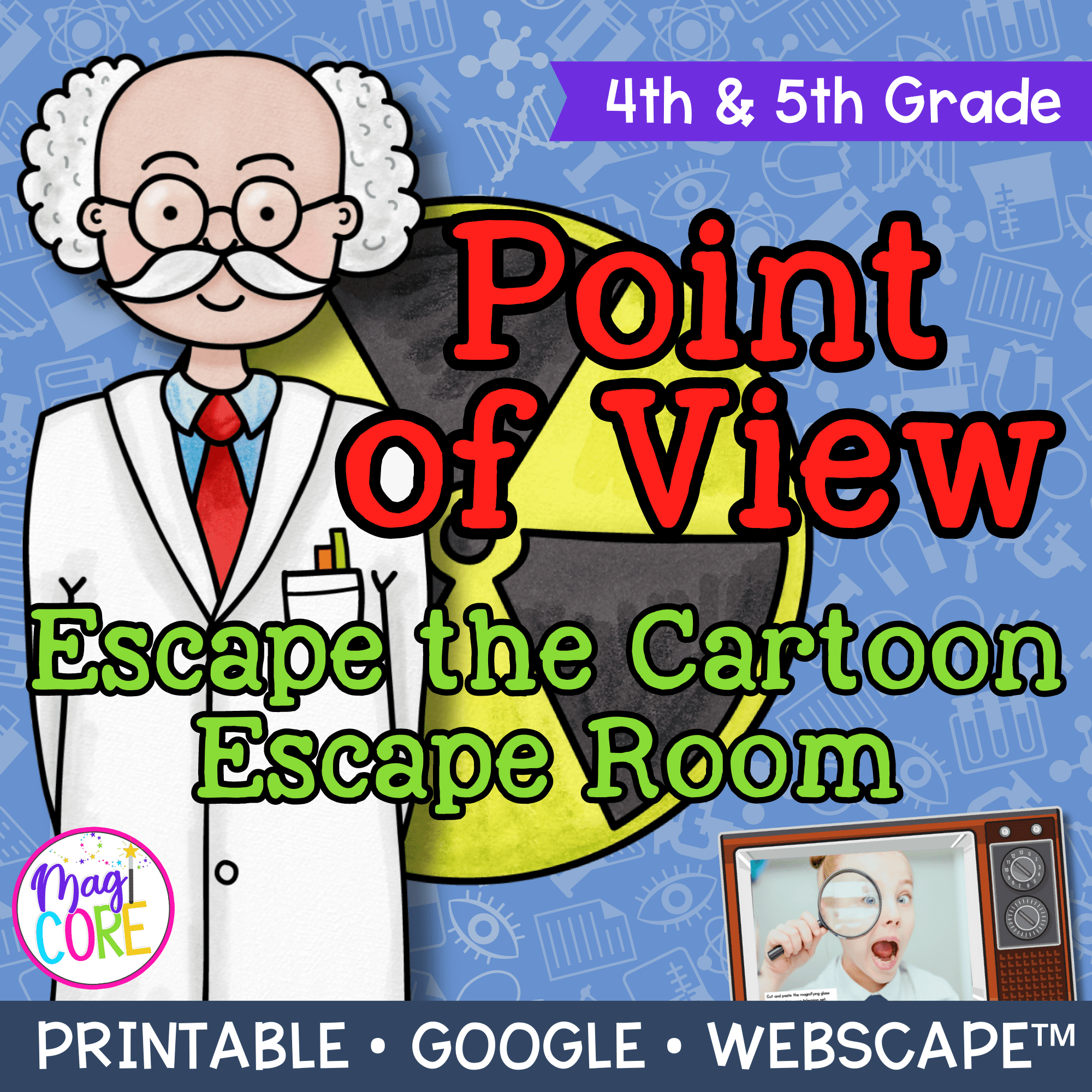 Point of View in Fiction Cartoon Escape Room & Webscape™ - 4th & 5th Grade