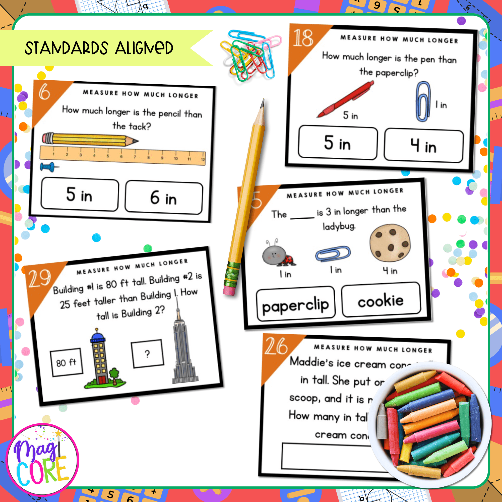 Compare Lengths - 2nd Grade Math Task Cards - Print & Digital - 2.MD.A.4 - Image 4