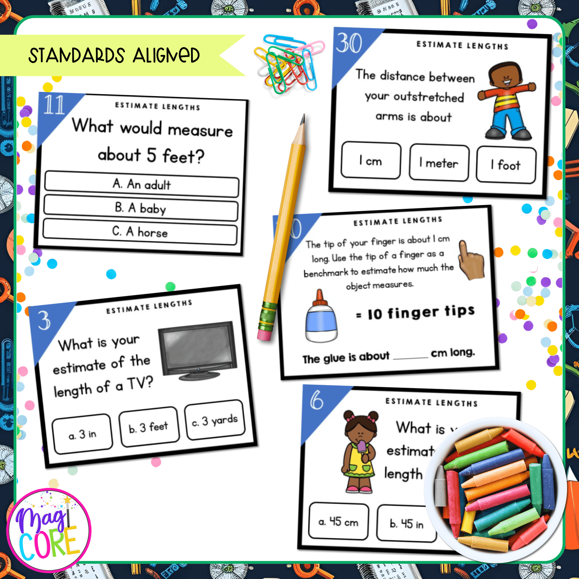 Estimate Lengths - 2nd Grade Math Task Cards - Print & Digital - 2.MD.A.3 - Image 4