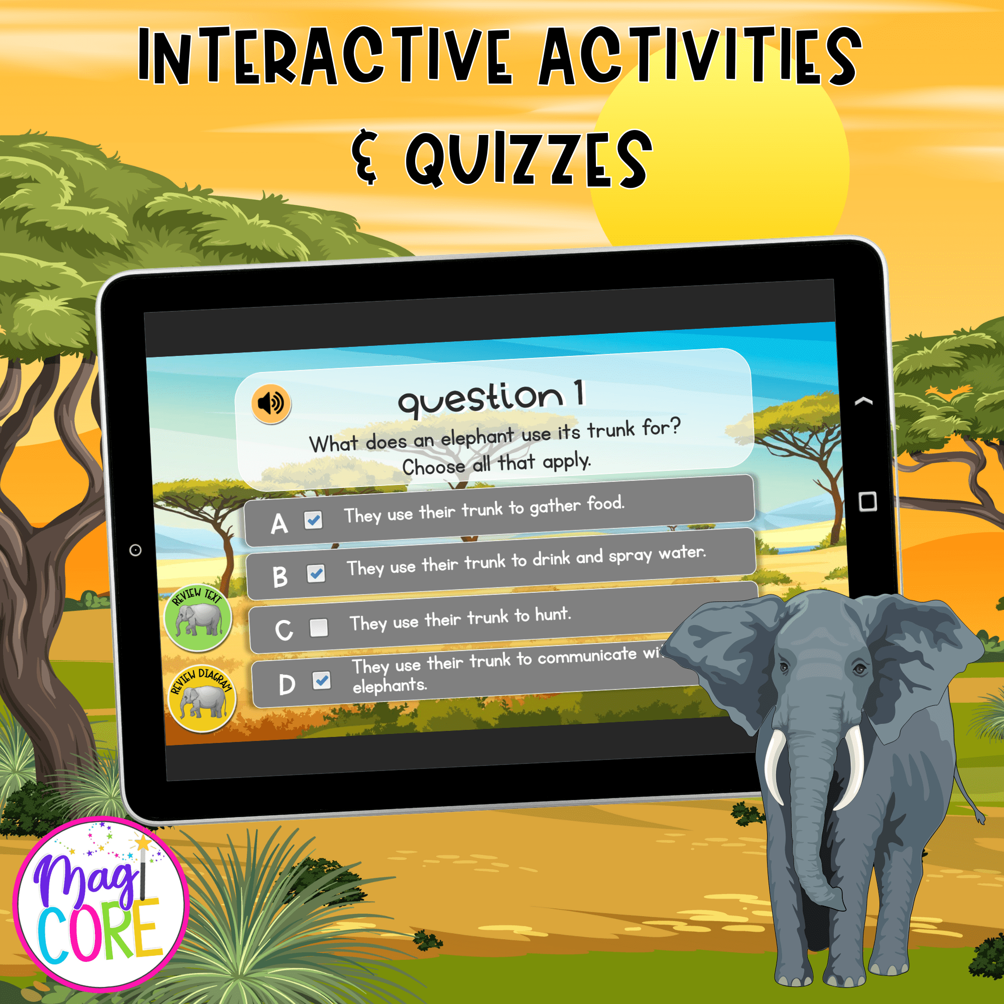 Elephants Lesson Digital Resource Activity Animal Habitat Life Cycle Diet Memory - Image 5