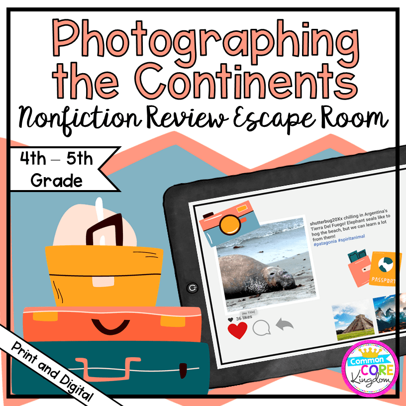 Nonfiction Review Escape Room - 4th & 5th Grade - Digital & Printable