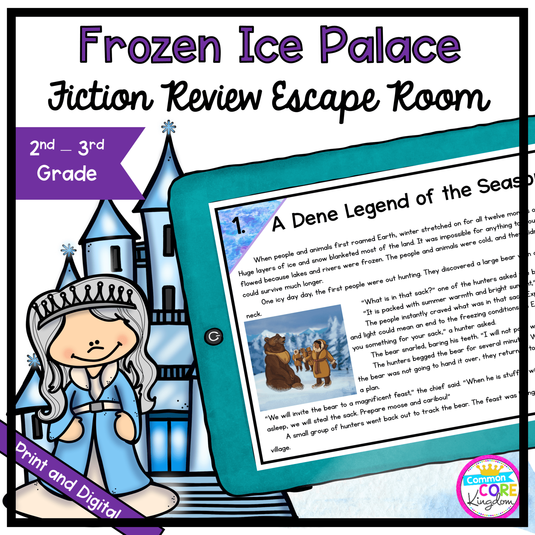Fiction Review – 2nd & 3rd Grade Reading Comprehension Escape Room – Digital & Printable