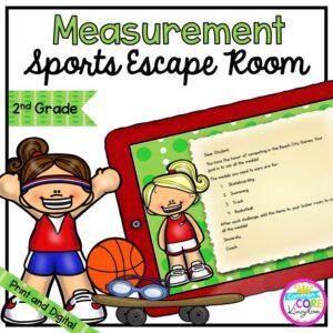 Measurement Summer Sports Escape Room - 2nd Grade Math - Digital & Printable