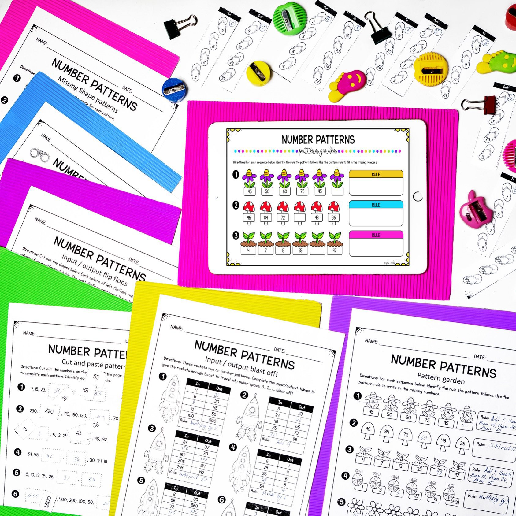 Number Patterns - 4th Grade Math - Printable & Digital - 4.OA.C.5 - Image 2