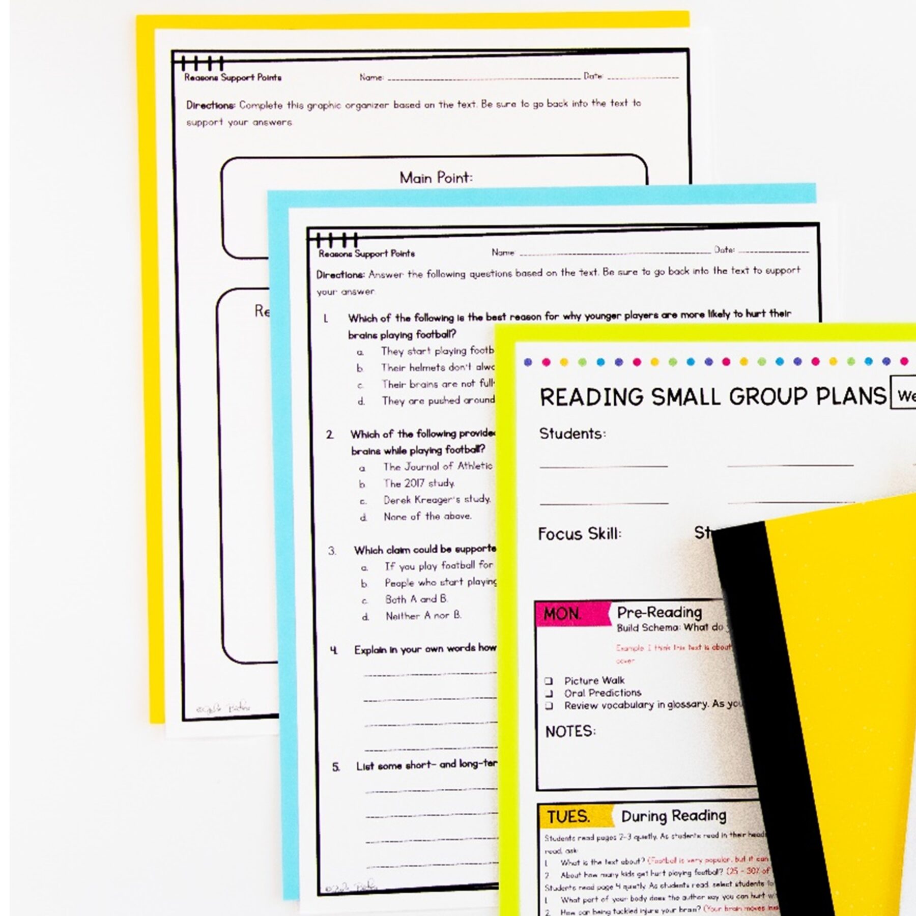 Guided Reading Packet: Reasons Support Points - 4th & 5th Grade RI.4.8 RI.5.8 - Printable & Digital - Image 2