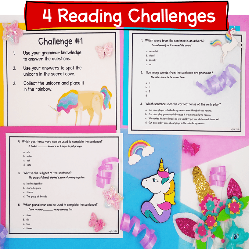 Spot the Unicorn Grammar Review Escape Room & Webscape™ - 3rd Grade - Image 2