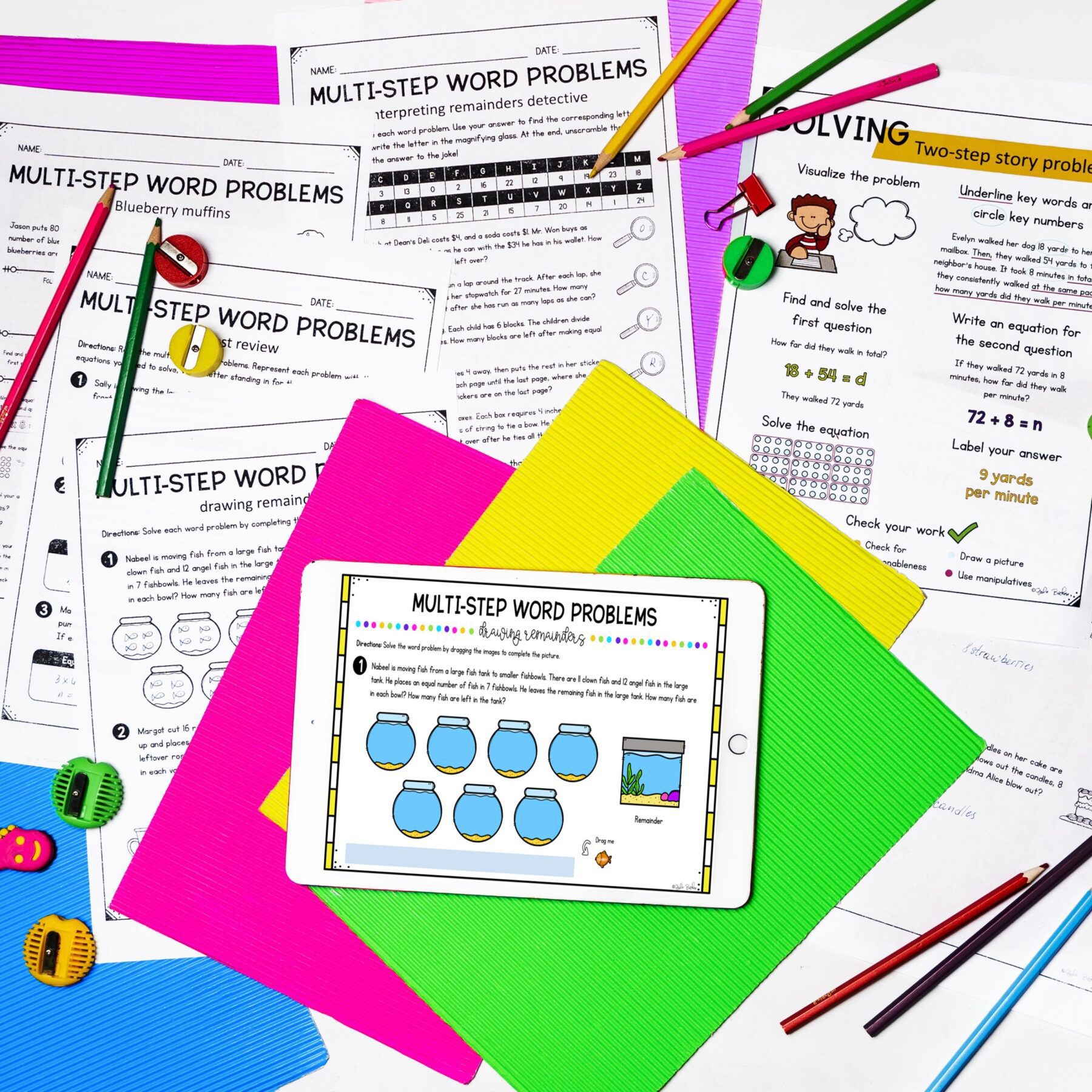 Multi-Step Word Problems - 4th Grade Math - Print & Digital - 4.OA.A.3 - Image 2