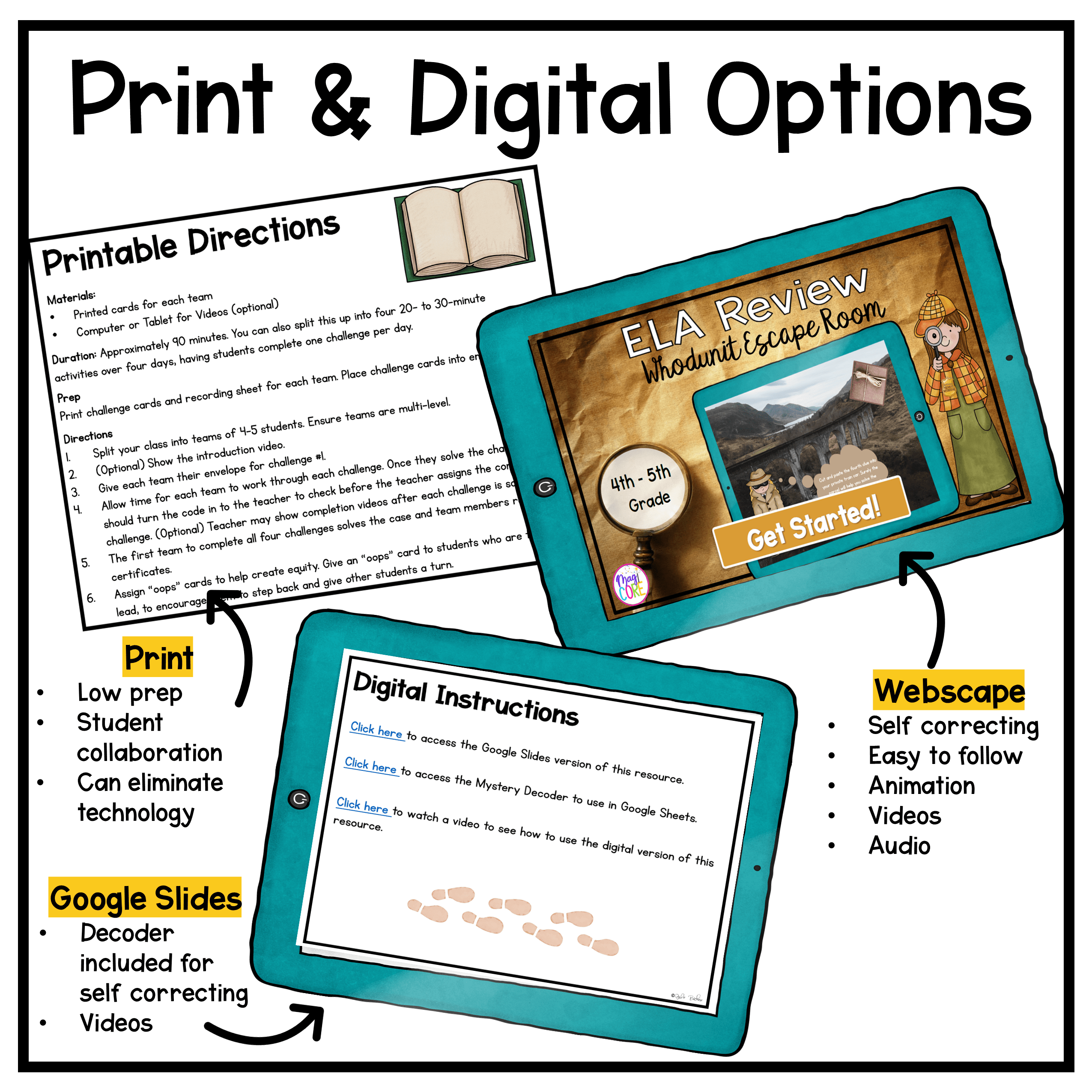 Whodunit Reading Comprehension Escape Room Activity 4th & 5th Grade ELA Review - Image 2