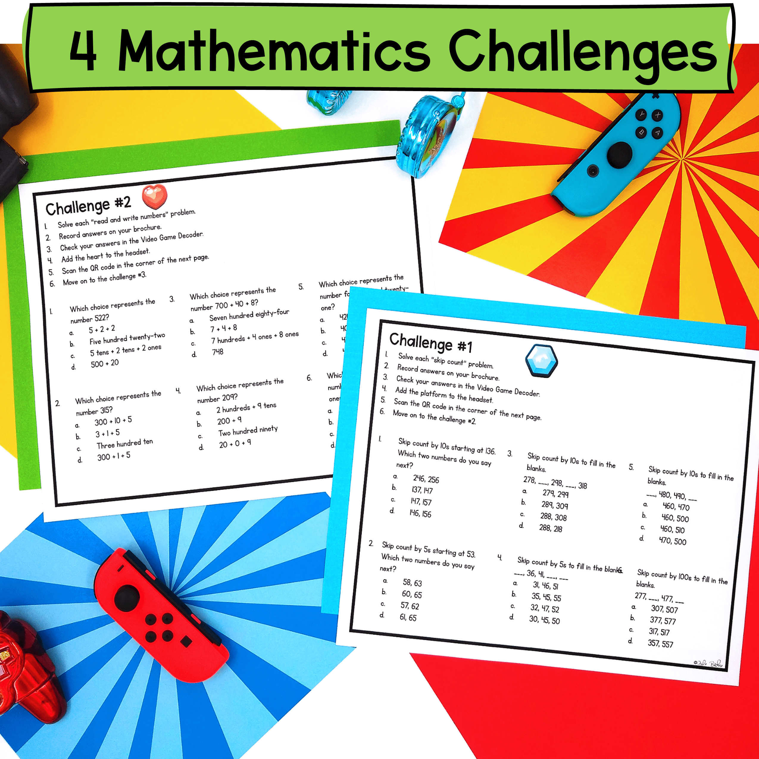 Read, Write, Compare Numbers Skip Count Word Problem 2nd Grade Math Escape Room - Image 2