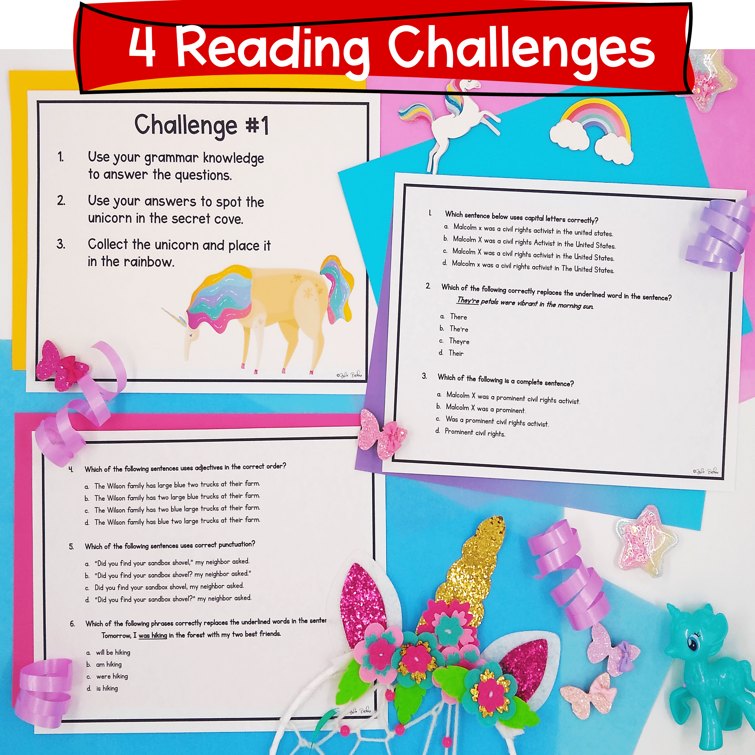 Spot the Unicorn Grammar Review Escape Room & Webscape™ - 4th Grade - Image 3