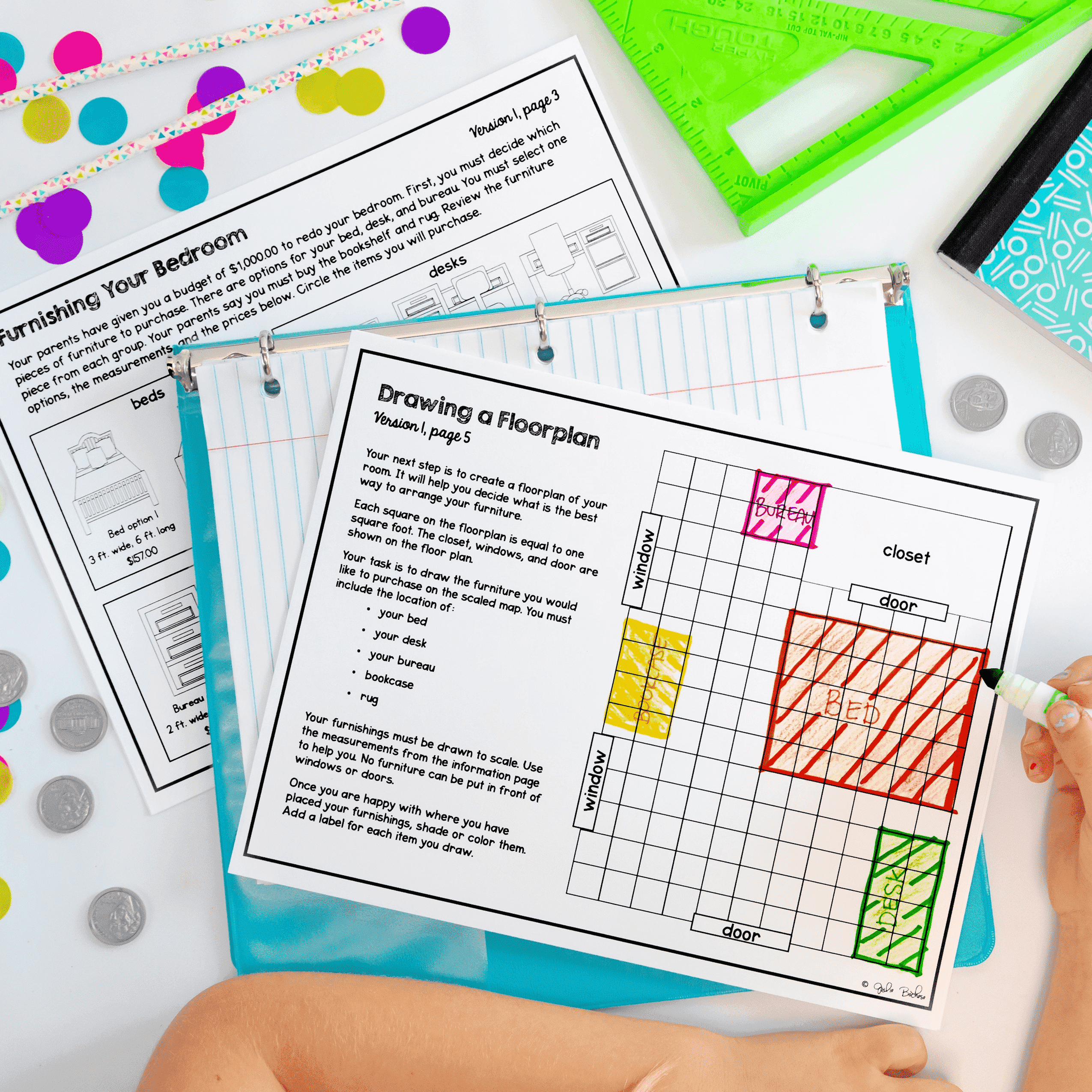 3rd Grade Math PBL Design a Bedroom Project Based Learning Area Place Value - Image 2