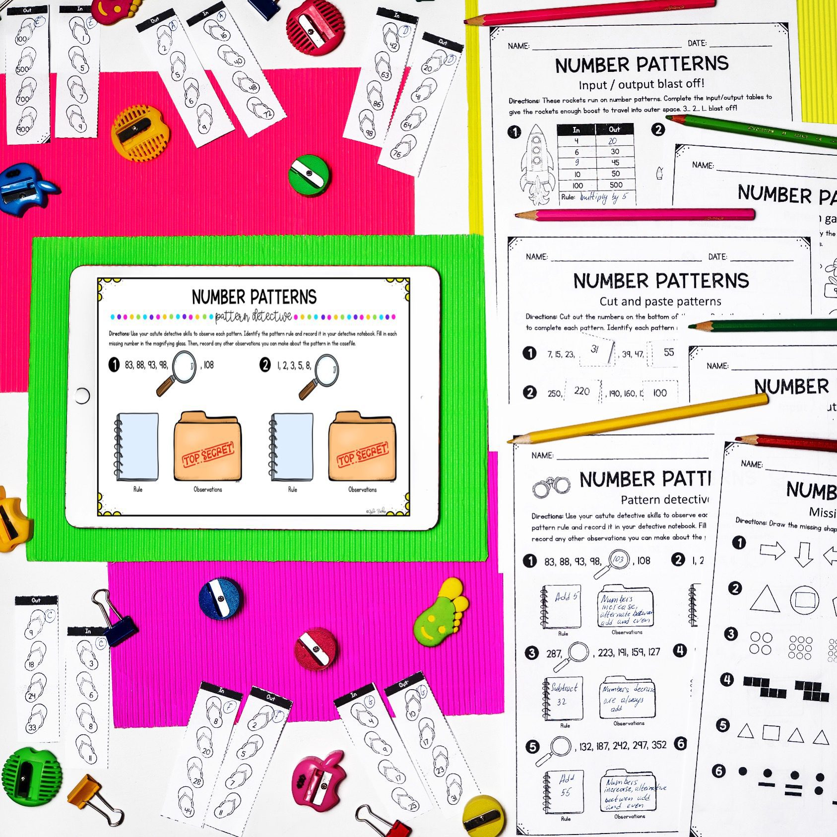 Number Patterns - 4th Grade Math - Printable & Digital - 4.OA.C.5 - Image 4