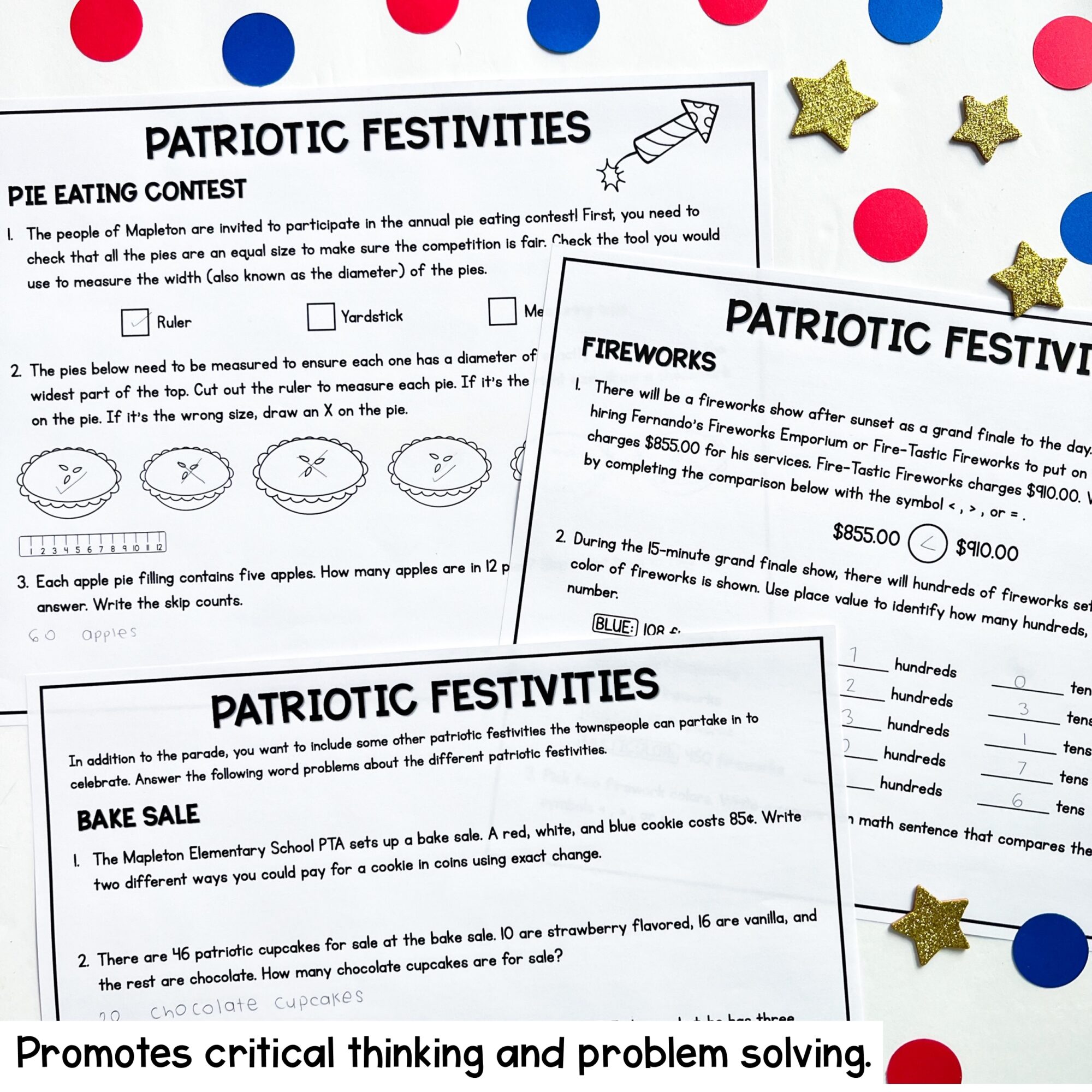 2nd Grade Math PBL Patriotic Parade Project Based Learning Activity Memorial Day - Image 4
