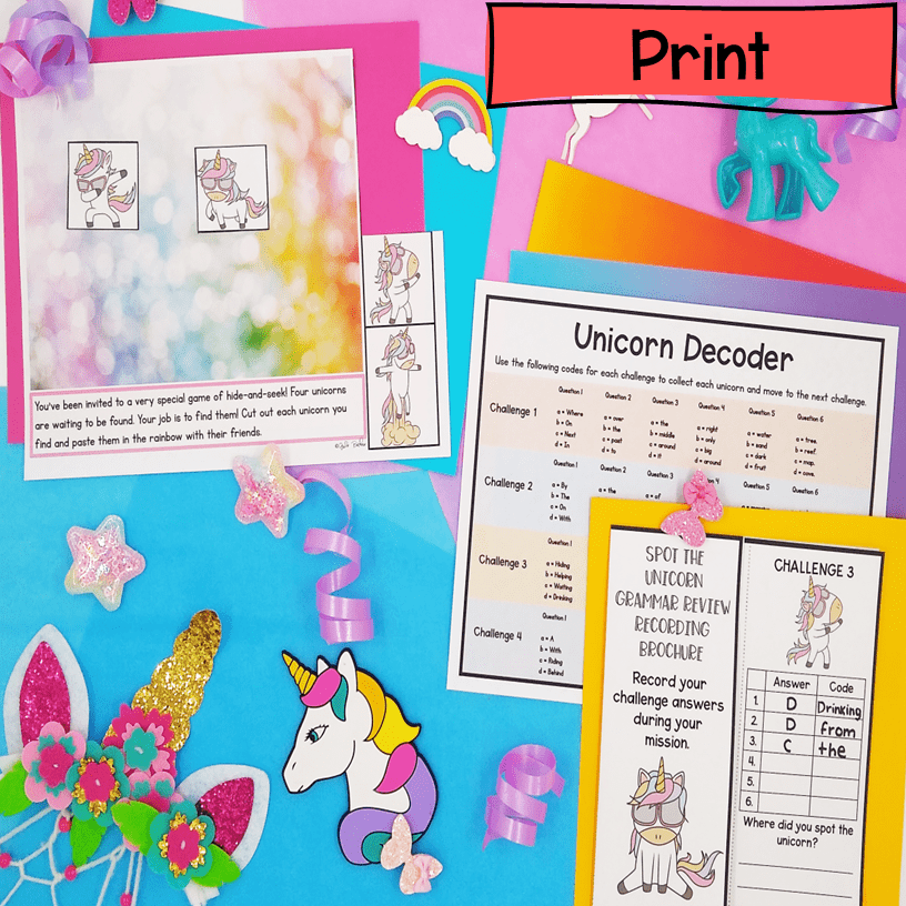 Spot the Unicorn Grammar Review Escape Room & Webscape™ - 2nd Grade - Image 6