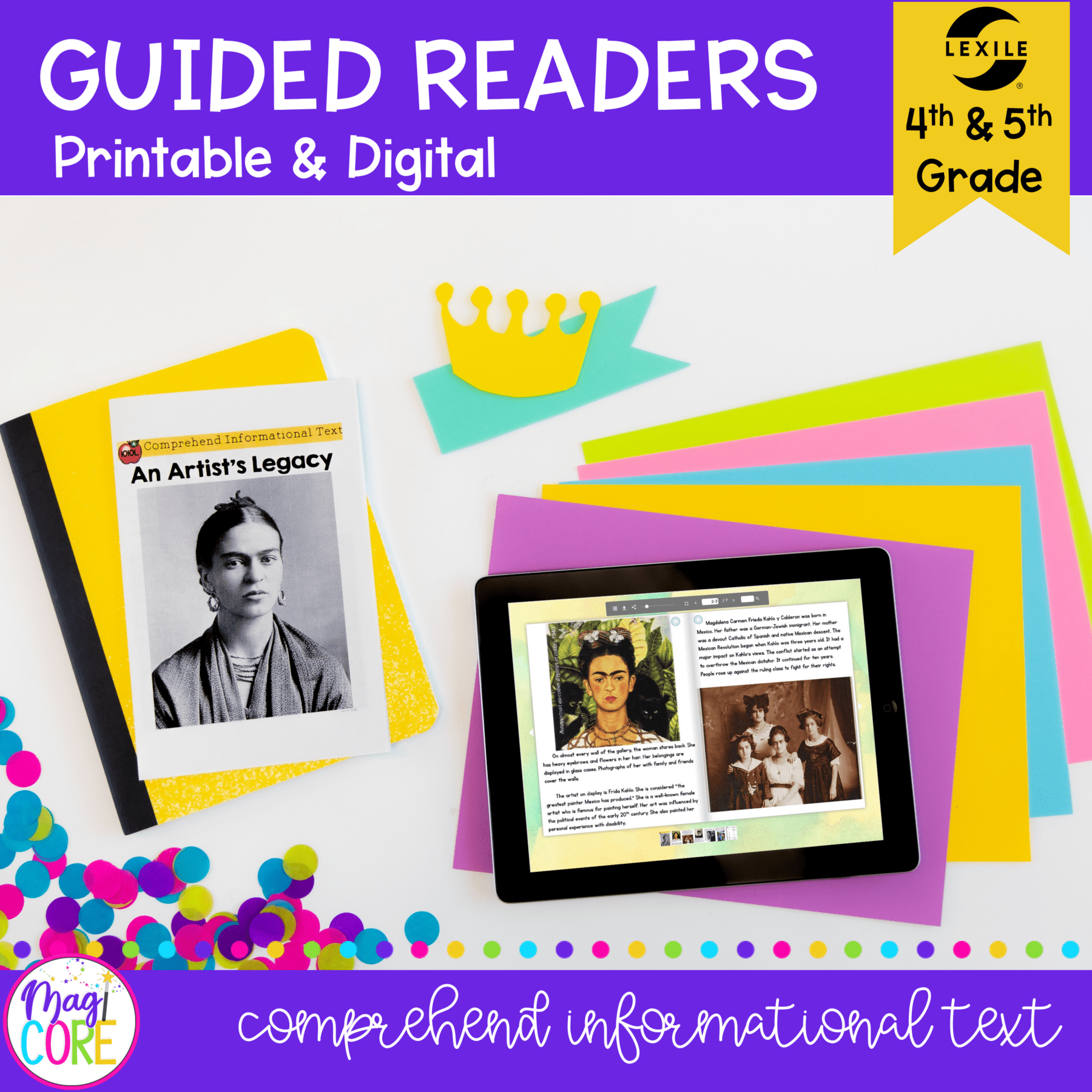Guided Reading Packet: Comprehend Informational Text - 4th & 5th Grade RI.4.10 RI.5.10 - Printable & Digital